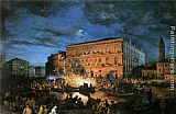 Ippolito Caffi Canvas Paintings - Fete a Venise